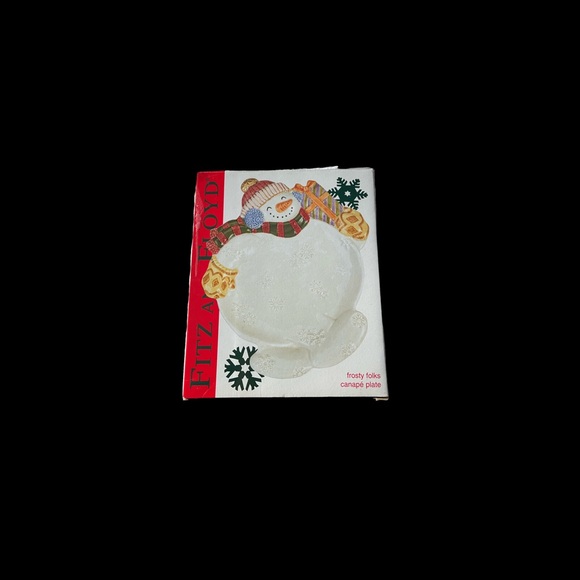 Fitz and Floyd “Frosty Folks” Canapé Plate. - Picture 8 of 13